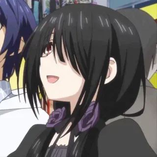 🥀 2da54ae2 Anime, Mädchen, Schwarze Haare, lächelnd whatsapp sticker