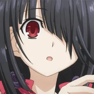 🥀 b301c29e Anime, Mädchen, schwarzes Haar, rote Augen whatsapp sticker