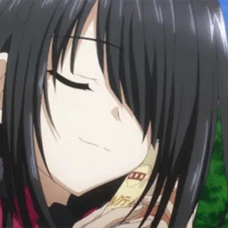 🥀 c49d1f9c Anime, Mädchen, lächelnd, lange Haare, Snack, glücklich whatsapp sticker