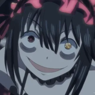 🥀 e825c940 Kurumi Tokisaki Date A Live Anime, Gruselig, Mädchen, Lächeln, Psycho whatsapp sticker