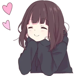 🥰 75f04b6c Anime, Gadis, Lucu, Hati, Kawaii whatsapp sticker