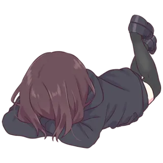 💤 ed7f0d2a gadis anime, berbaring, gadis, anime, karakter whatsapp sticker