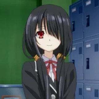 🙂 507521b0 Kurumi Tokisaki Date A Live Anime, Mädchen, Schuluniform, schwarze Haare, rote Augen, Date A Live, Kurumi Tokisaki telegram sticker