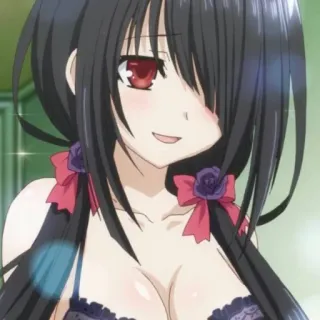 😄 f9134d4e Kurumi Tokisaki Date A Live Anime, Mädchen, Date a Live, Kurumi Tokisaki, Rotes Auge, Schleifen telegram sticker