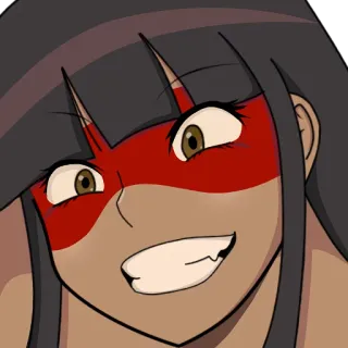 🍆 6d72f330 애니메이션, 여자, 웃는, 만화 telegram sticker