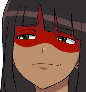 😏 ffbbc0d5 애니메이션, 여자, 빨간색, 만화 telegram sticker