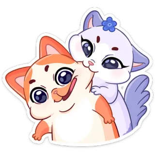 🤪 01104c5a chats, mignon, dessin animé, animaux, autocollant whatsapp sticker