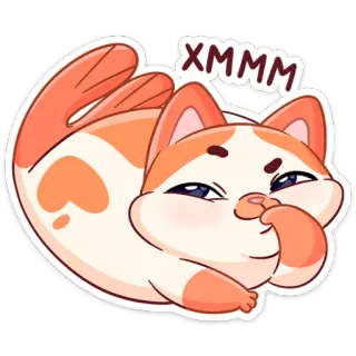🤔 f38fa081 XMMM chat, mignon, animal, drôle, dessin animé whatsapp sticker