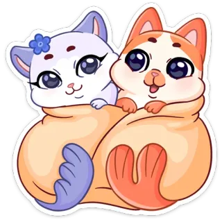 ☺️ f55ab32f chat, chaton, mignon, animaux, kawaii, dessin animé whatsapp sticker