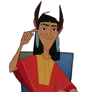 👂 7a1bd98a Kuzco The Emperor's New Groove cartoon, llama, disney, emperor, funny whatsapp sticker