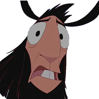 😳 94e590e9 Kuzco The Emperor's New Groove llama, disney, cartoon, emperor, worried whatsapp sticker