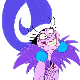 😊 98729d3e Yzma The Emperor's New Groove disney, villain, cartoon, purple, evil whatsapp sticker