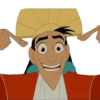 😃 9e6447ac Kuzco The Emperor's New Groove disney, emperor, cartoon, crown whatsapp sticker
