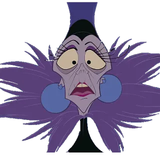 😯 b2788f74 Yzma The Emperor's New Groove disney, cartoon, villain, evil, funny whatsapp sticker