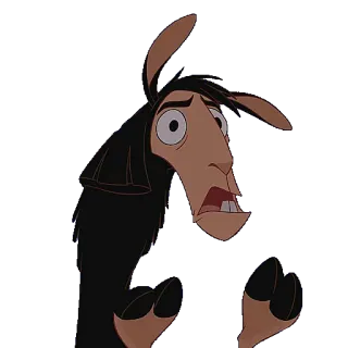 😰 b6758d12 Kuzco The Emperor's New Groove llama, disney, cartoon, funny, worried, surprised whatsapp sticker