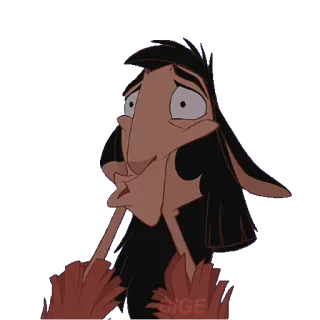 😱 d2ed9544 Kuzco The Emperor's New Groove llama, disney, cartoon, funny, worried whatsapp sticker