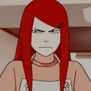 🎈 e461dc37 Kushina Uzumaki Naruto Anime, Kreskówka, Postać, Zły, Rude włosy telegram sticker