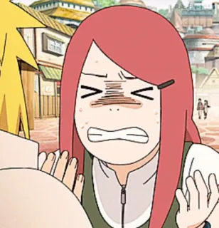 😭 556155f8 Kushina Uzumaki Naruto kushina, naruto, anime, irritato, divertente, arrabbiato telegram sticker