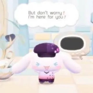 😖 70438880 Cinnamoroll But don't worry! I'm here for you! kawaii, carino, cinnamoroll, sanrio, cartoni animati, anime telegram sticker