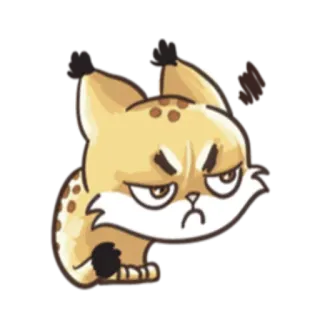 😠 20117047 猞猁, 生气, 卡通, 猫, 动物, 贴纸 telegram sticker