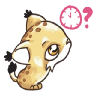 ⏰ 54213a8d 动物, 猫, 可爱, 贴纸, 问题, 时间, 插图 telegram sticker