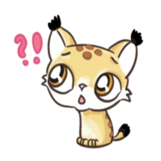 ⁉️ 74e35ffb 猞猁, 猫, 可爱, 贴纸, 问题, 卡通 telegram sticker