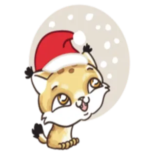 ❄️ b5a6ea5d 猫, 小猫, 圣诞节, 圣诞帽, 节日, 冬天, 雪, 可爱 telegram sticker
