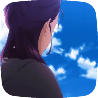 👋 0d9d0db4 animé, ciel, nuages, femme, cheveux telegram sticker