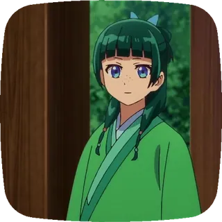 👋 250c8d76 Anime, Fille, Personnage, Cheveux verts, Nattes, Mignon telegram sticker