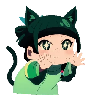🤩 4164a102 Anime, Chat, Chibi, Mignon, Art numérique, Autocollant telegram sticker
