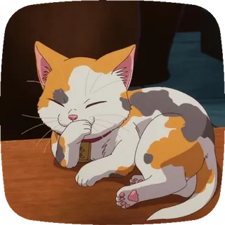 🐱 7755781f chat, animal, animal de compagnie, mignon, calico, chaton, dormir telegram sticker