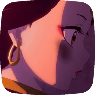 😄 9397b5d6 femme, animé, visage, bijou, profil telegram sticker