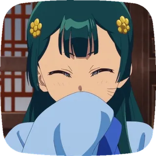 😂 fba3ef78 animé, fille, mignon, souriant, joyeux, personnage telegram sticker