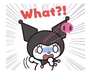 ⭐ 00c6aab5 Kuromi What?! อนิเมะ, คุโรมิ, ซานริโอ้, ประหลาดใจ telegram sticker