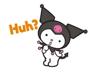 ⭐ 0be3e82a Kuromi Huh? คุโรมิ, ซานริโอ, อนิเมะ, น่ารัก, ตัวละคร telegram sticker