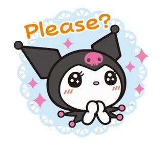 ⭐ 0f498cc7 Kuromi Please? อนิเมะ, คาวาอิ, น่ารัก, ซานริโอ telegram sticker