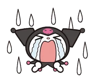 ⭐ 5115426a Kuromi อนิเมะ, ร้องไห้, น่ารัก, เศร้า, คุโรมิ, น้ำตา, ฝน telegram sticker