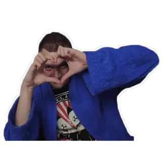 ❤️ f3bc18bc pria, hati, jubah, potret, jari telegram sticker