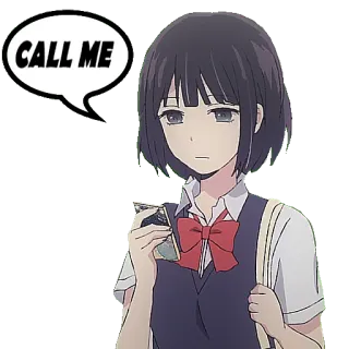 📲 0bbed4dd CALL ME Gadis anime, Telepon aku, Lucu, Kartun, Wanita telegram sticker