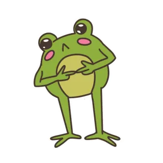 🥺 79faba6a 青蛙, 角色, 卡通, 冒犯性手势, 沙卡手势 telegram sticker