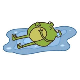 😢 e6a2dc1d 青蛙, 放松, 休闲, 泳池, 卡通, 可爱, 绿色, 水 telegram sticker