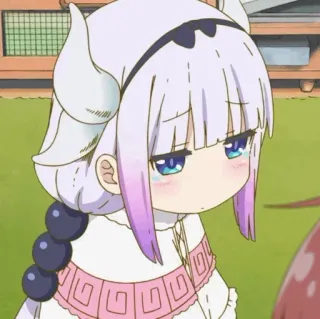 ☁️ 67bb0e53 Kanna Kamui Miss Kobayashi's Dragon Maid 动漫, 康娜卡姆依, 小林家的龙女仆, 哭, 伤心 telegram sticker