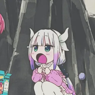 🍓 e55064f5 Kanna Kamui Miss Kobayashi's Dragon Maid 动漫, 龙, 卡哇伊, 可爱, 康娜, Q版 telegram sticker
