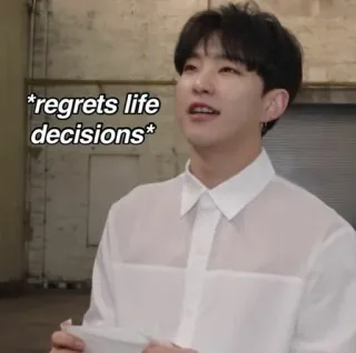 🐯 8f42ce51 *regrets life decisions* Arrepentimiento, Meme, Divertido, Expresión, Kpop whatsapp sticker