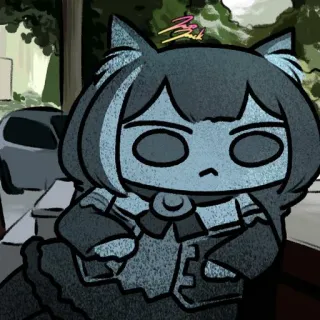 😕 47cc6362 Anime, Gadis kucing, Chibi, Sedih, Kartun whatsapp sticker