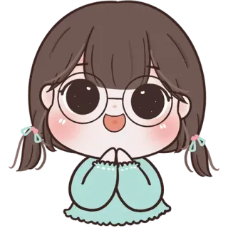 🧚‍♀ 2d4e7a55 hoạt hình, cô gái, dễ thương, kính, anime telegram sticker
