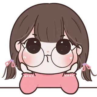 🧚‍♀ ba54fcf6 Anime, Hoạt hình, Cô gái, Dễ thương, Kính, Tóc, Kawaii telegram sticker