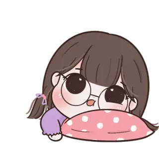 🧚‍♀ c600de03 cô gái, dễ thương, kawaii, hoạt hình, buồn ngủ, gối telegram sticker