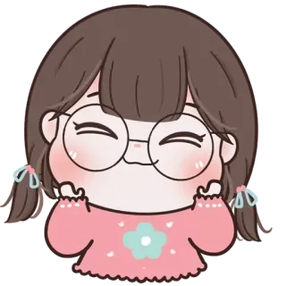 🧚‍♀ f770d67d hoạt hình, dễ thương, cô gái, kính, kawaii, nhãn dán, anime telegram sticker
