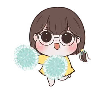 🧚‍♀ f82f0d1a Hoạt náo viên, Hoạt hình, Pom Poms, Cô gái, Dễ thương, Kính, Anime, Trường học, Cổ vũ telegram sticker